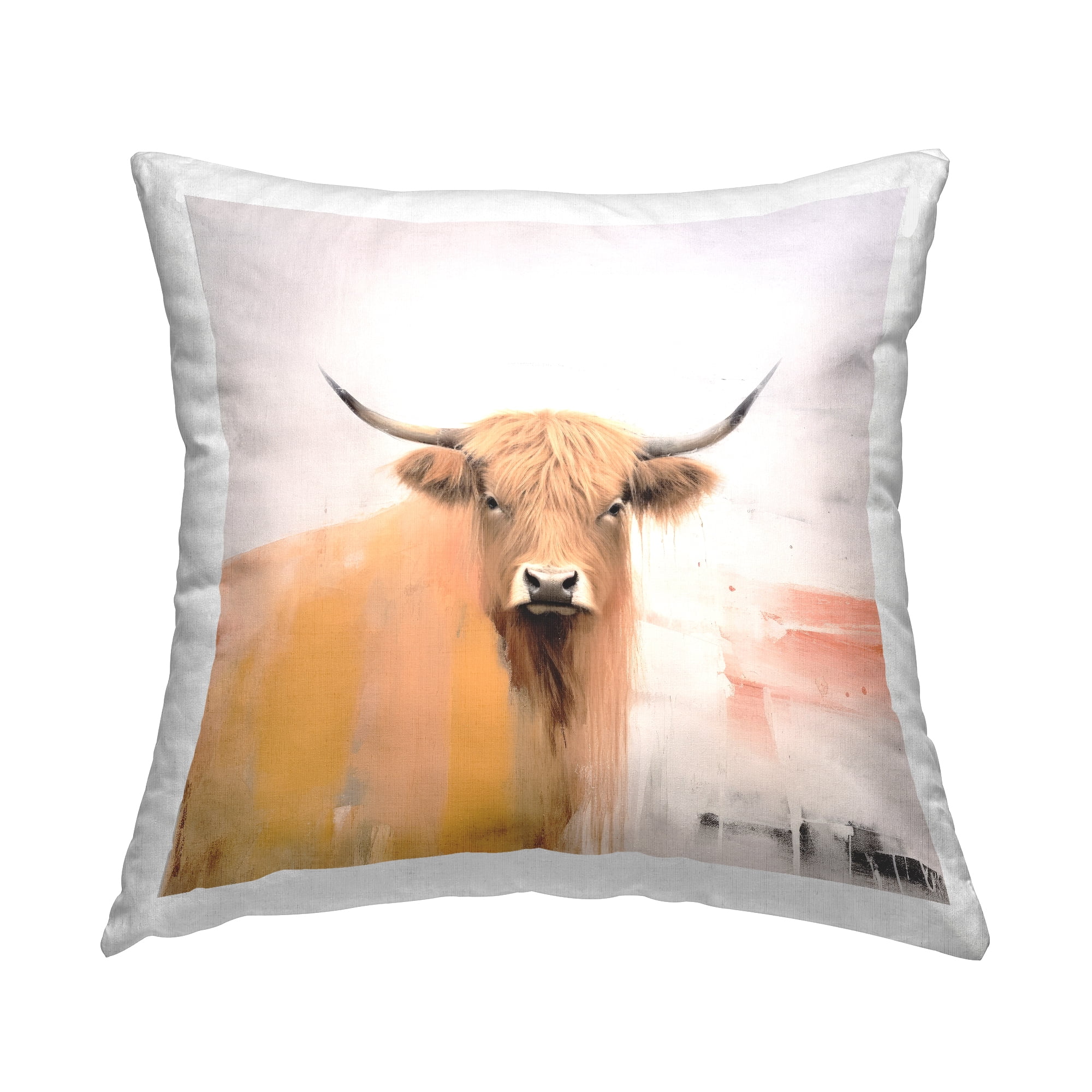 Stupell Industries Abstract Farm Cattle Decorative Printed Throw Pillow, 18 x 18