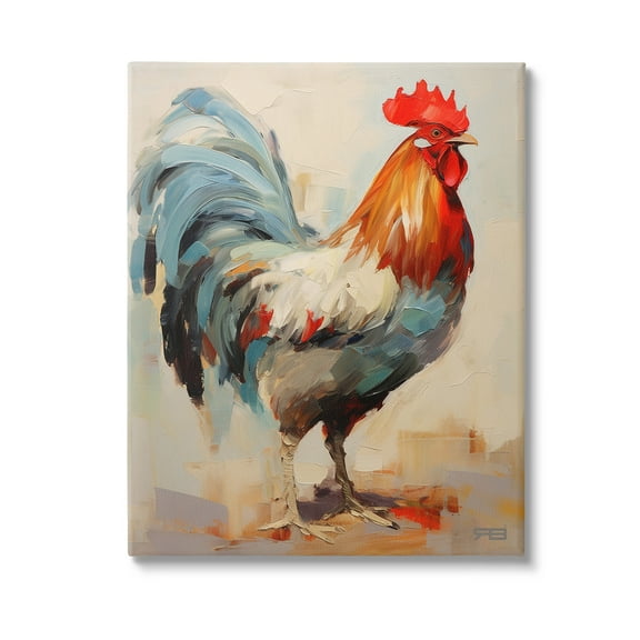 Stupell Industries Abstract Farmhouse Hen Animals & Insects Painting Gallery Wrapped Canvas Art Print Wall Art, 16 x 20