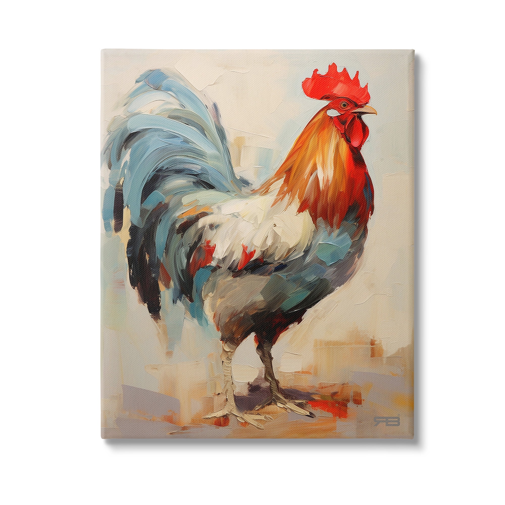 Stupell Industries Abstract Farmhouse Hen Animals & Insects Painting Gallery Wrapped Canvas Art Print Wall Art, 30 x 40