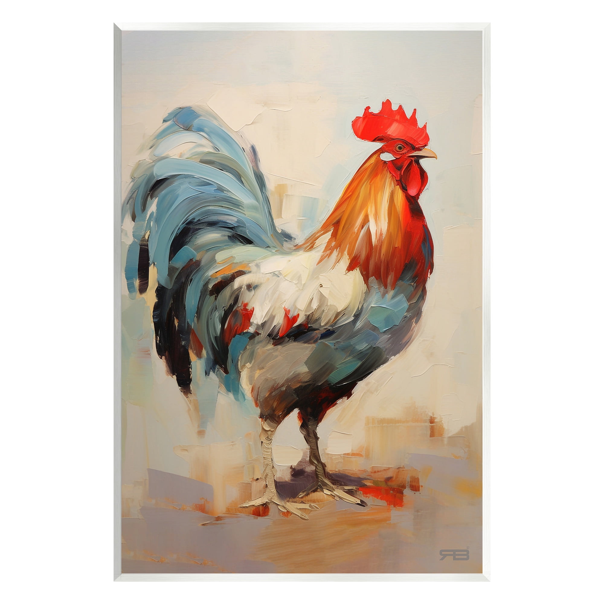 Stupell Industries Abstract Farmhouse Hen Animals & Insects Painting Unframed Art Print Wall Art, 13 x 19