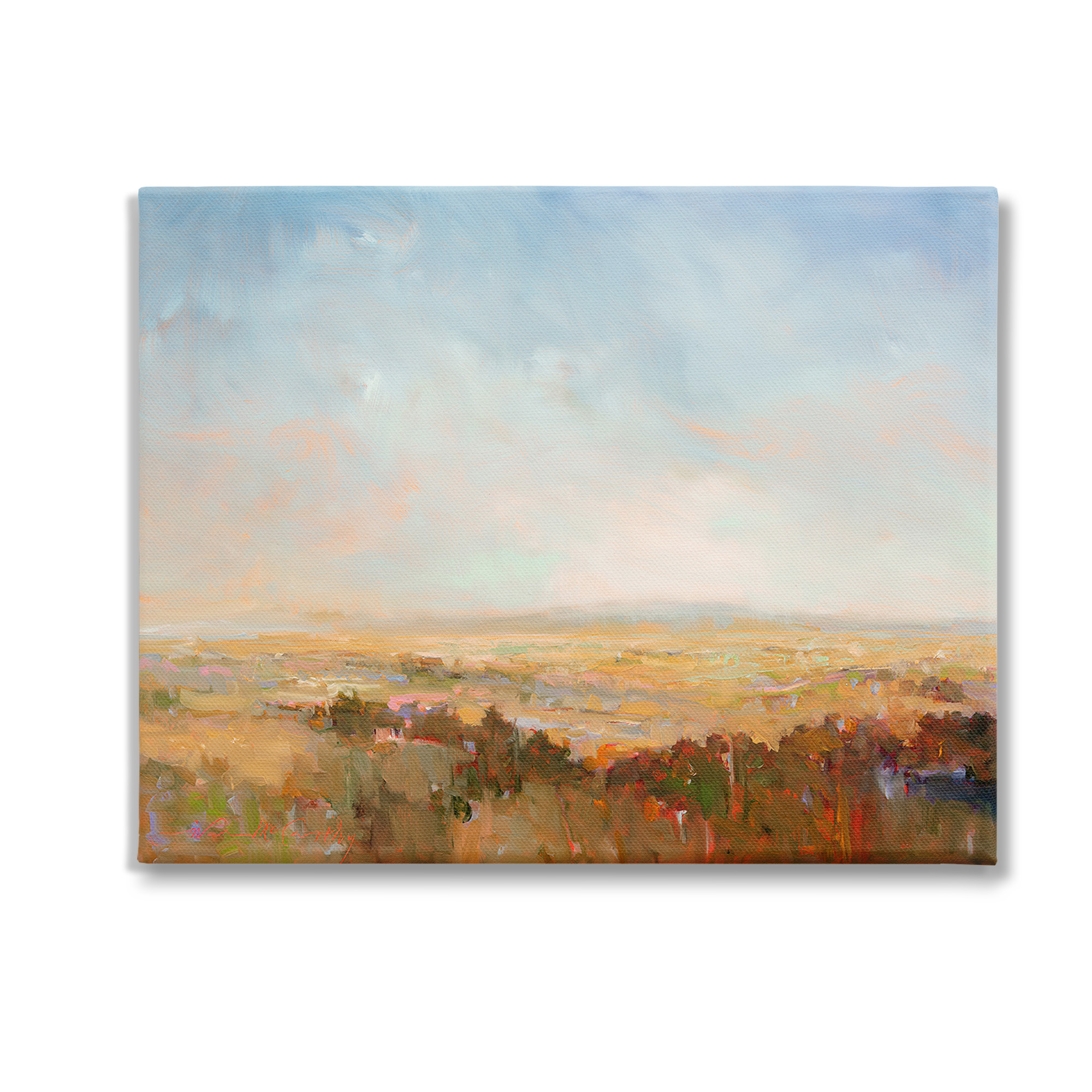 Stupell Industries Abstract Farmland Nature Landscape Painting Gallery Wrapped Canvas Art Print Wall Art, 30 x 24