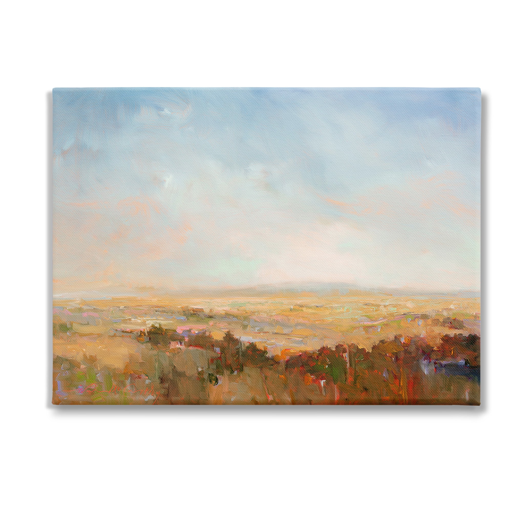 Stupell Industries Abstract Farmland Nature Landscape Painting Gallery Wrapped Canvas Art Print Wall Art, 48 x 36