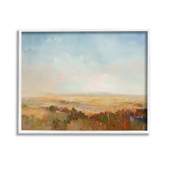 Stupell Industries Abstract Farmland Nature Landscape Painting White Framed Art Print Wall Art, 14 x 11
