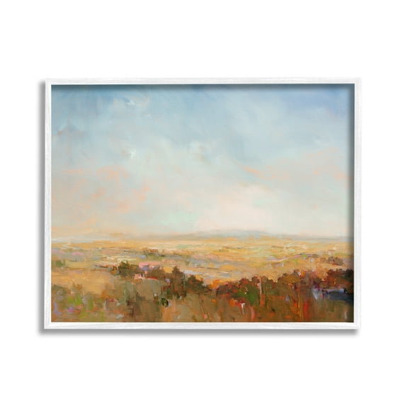 Stupell Industries Abstract Farmland Nature Landscape Painting White Framed Art Print Wall Art, 20 x 16