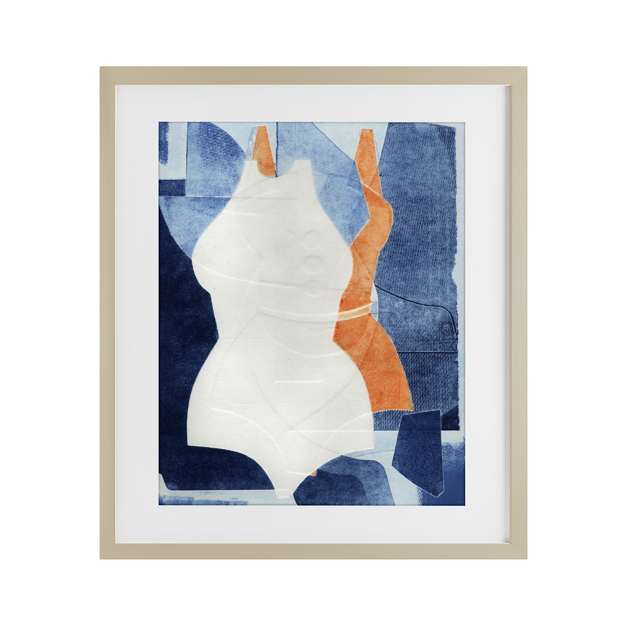 Stupell Industries Abstract Fashion Shapes Blue Birch Framed Print Under Glass, design by Stacy Milrany