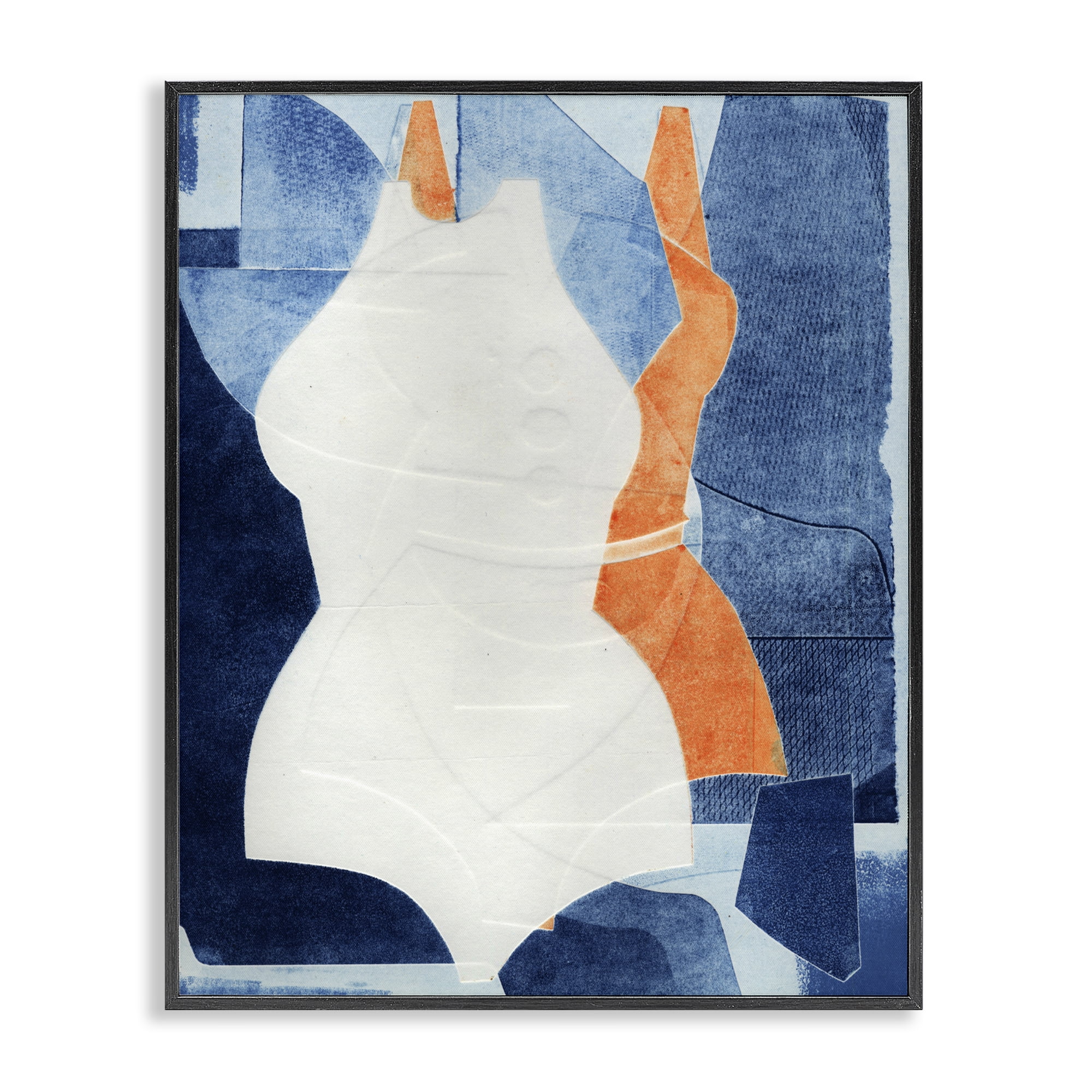 Stupell Industries Abstract Fashion Shapes Blue Black Framed Giclee Art, design by Stacy Milrany