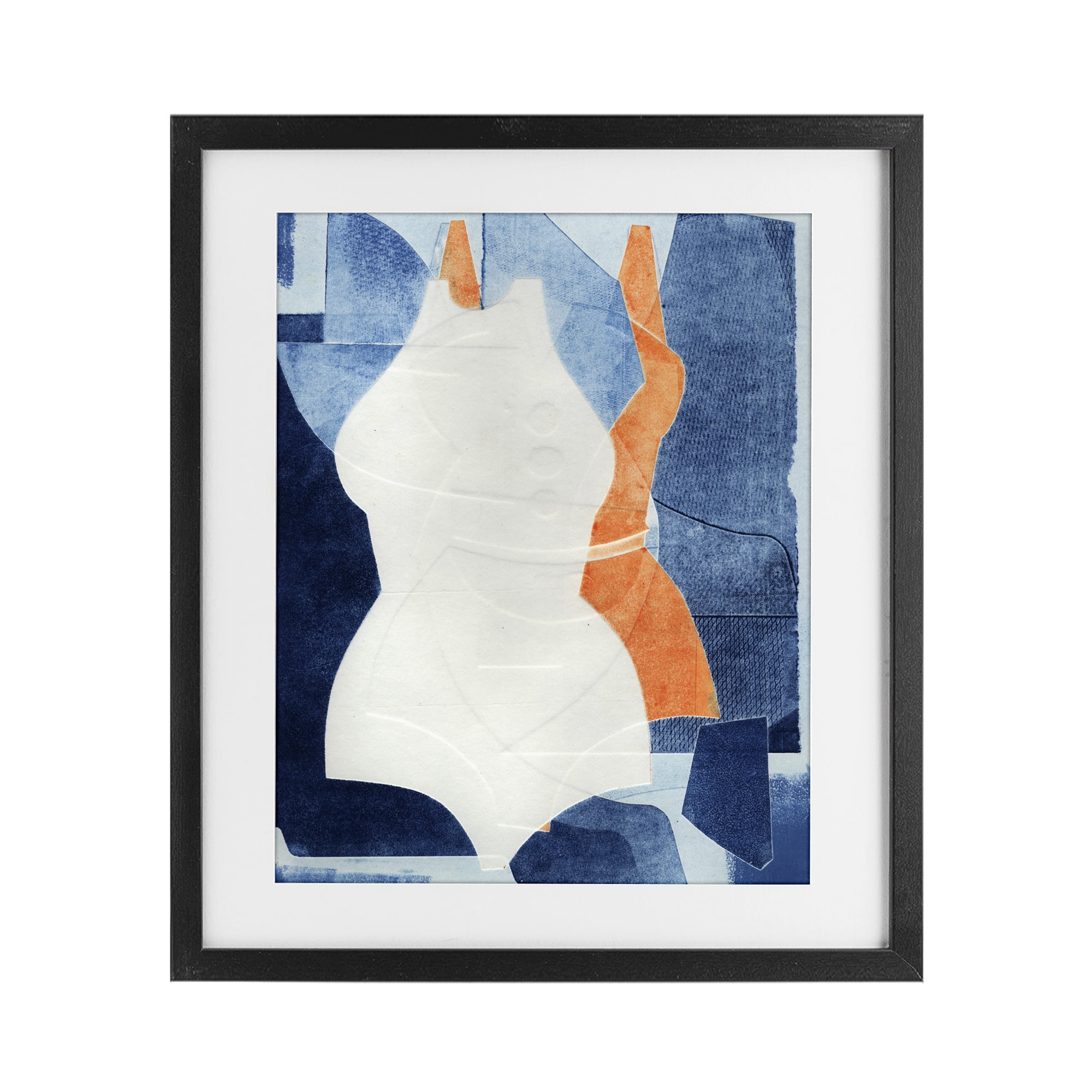 Stupell Industries Abstract Fashion Shapes Blue Black Framed Print Under Glass, design by Stacy Milrany