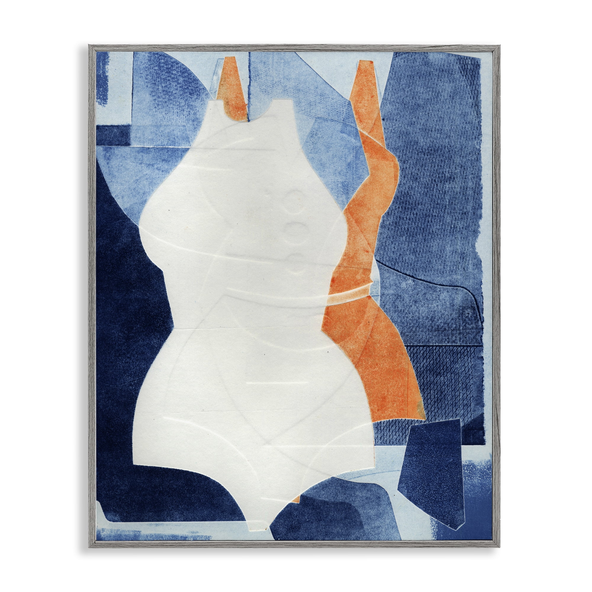 Stupell Industries Abstract Fashion Shapes Blue Gray Framed Giclee Art, design by Stacy Milrany