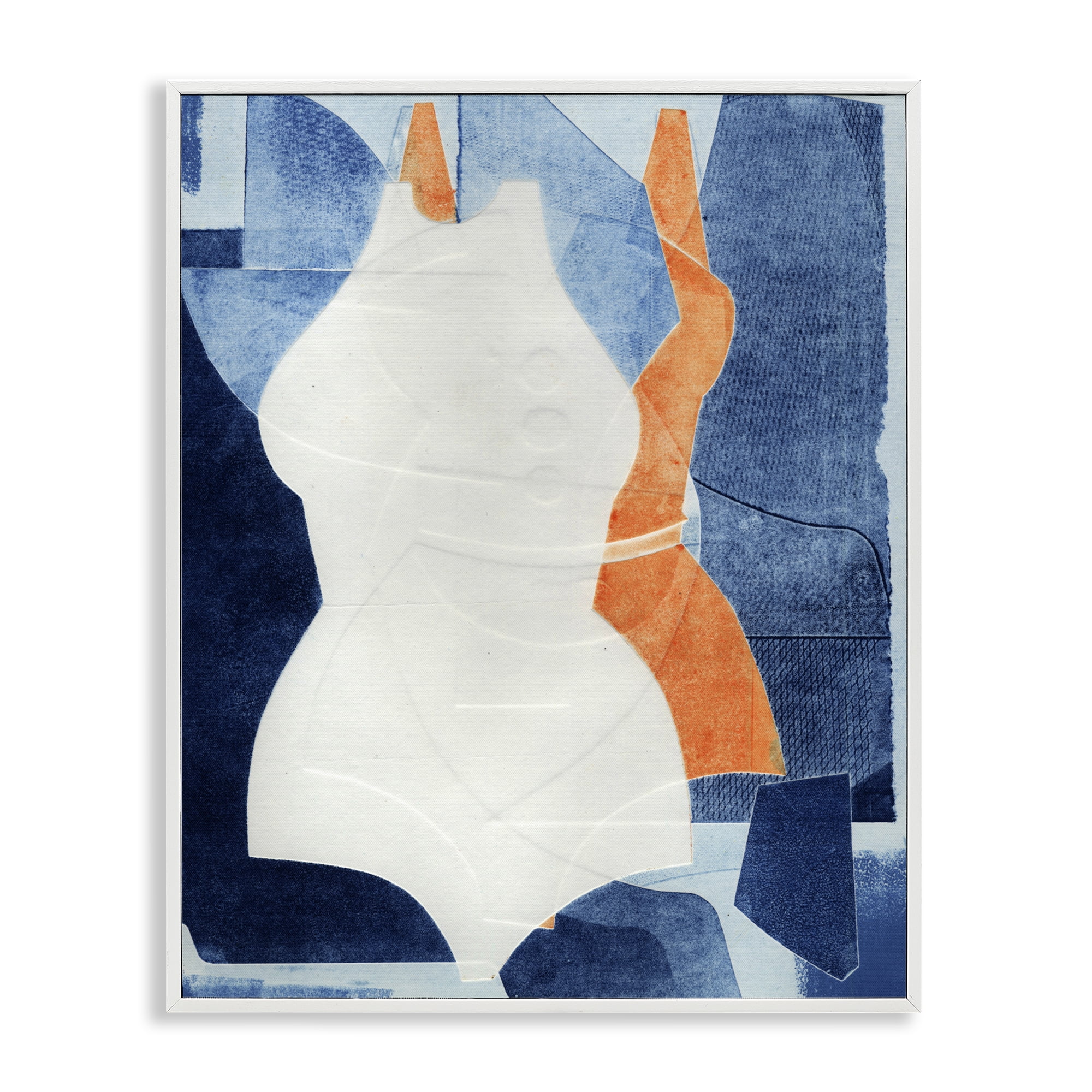 Stupell Industries Abstract Fashion Shapes Blue White Framed Giclee Art, design by Stacy Milrany