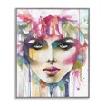 thumbnail image 1 of Stupell Industries Bohemian Abstract Female Floral Crown Portrait Gray Framed Giclee Art, 11 x 14, by Elisaveta Stoilova, 1 of 7