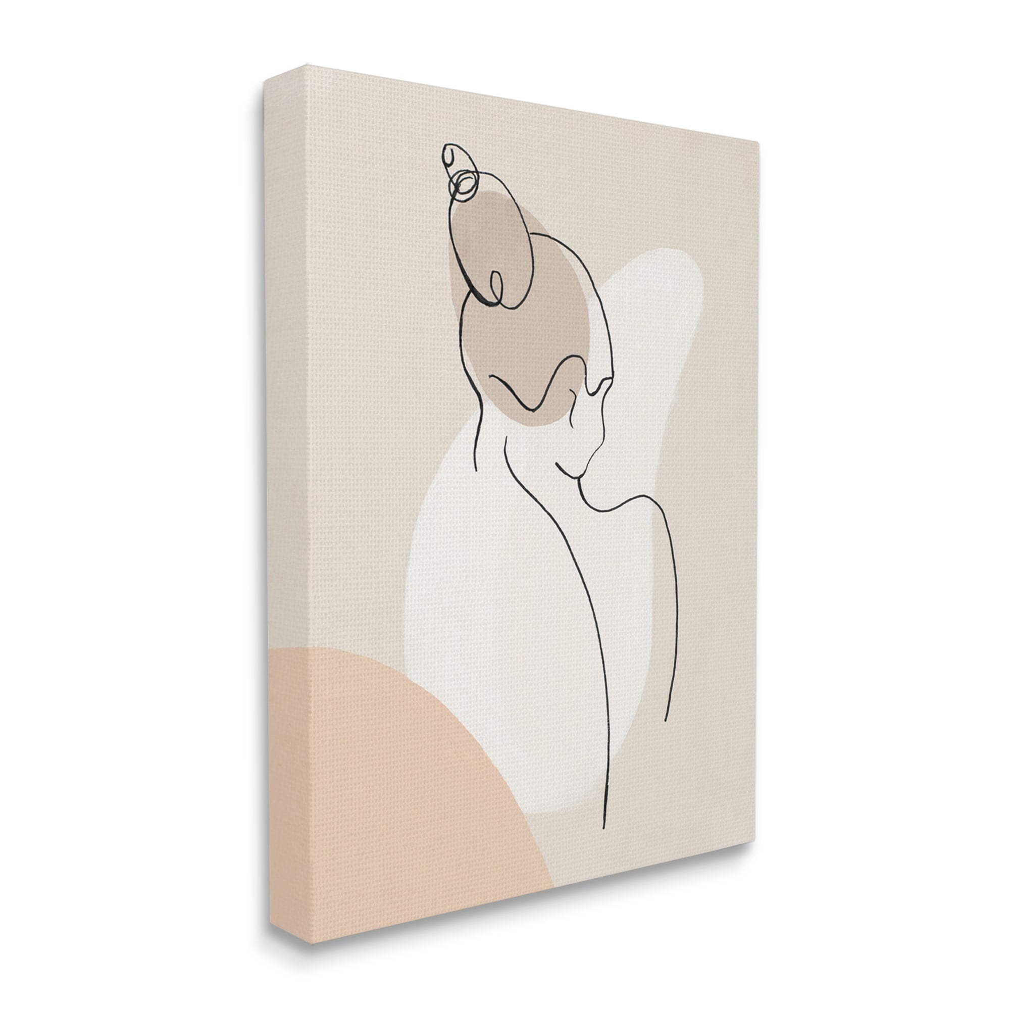 Stupell Industries Abstract Female Line Drawing over Abstract Shapes,30 x 40,Designed by Patricia Pinto