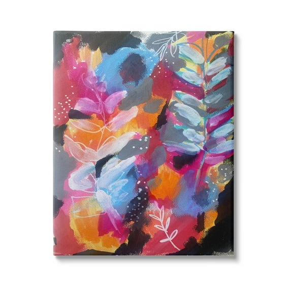 Stupell Industries Abstract Fern Leaves Botanical & Floral Painting Gallery Wrapped Canvas Print Wall Art, 16 x 20
