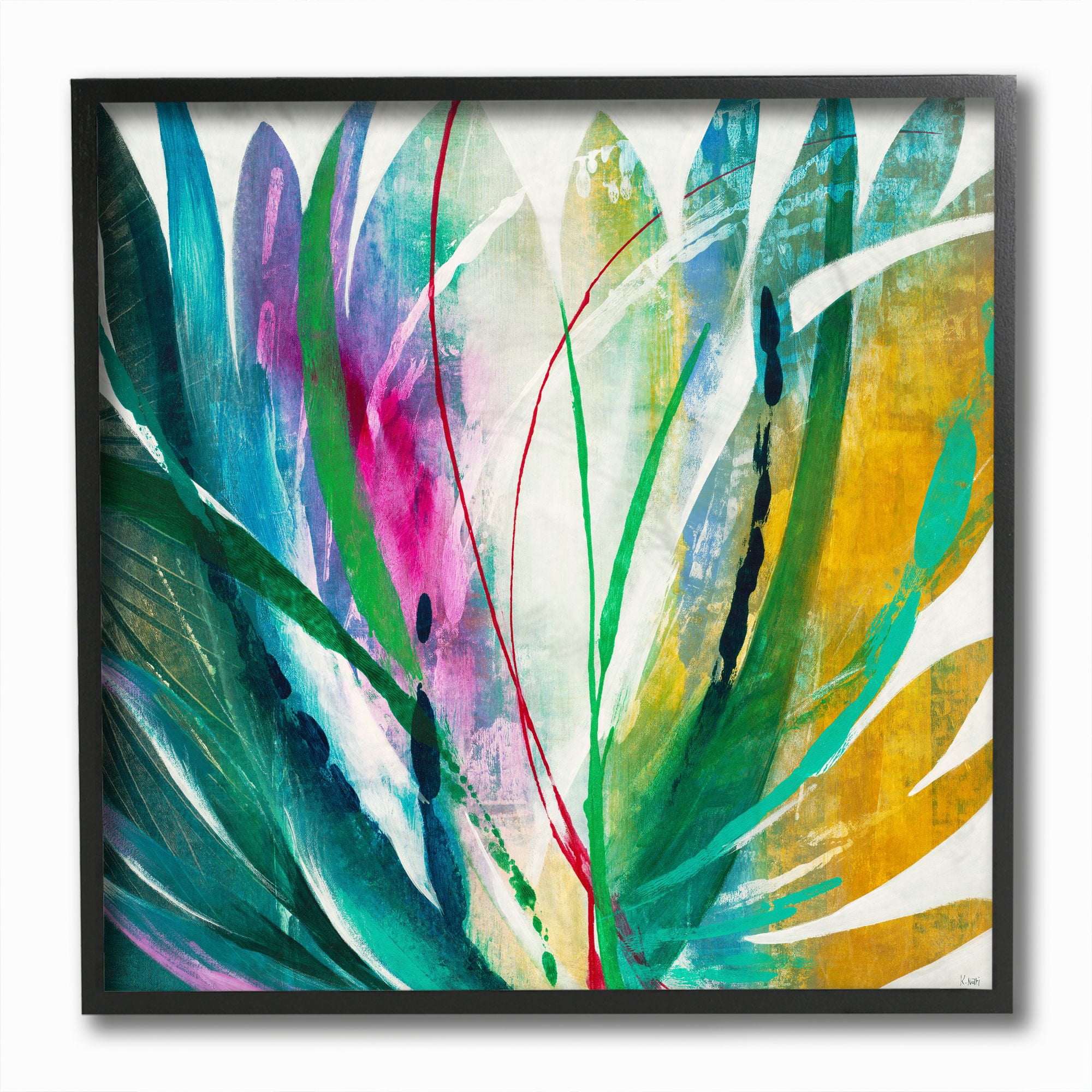Stupell Industries Abstract Fern Shapes Painting Framed Wall Art by Third and Wall