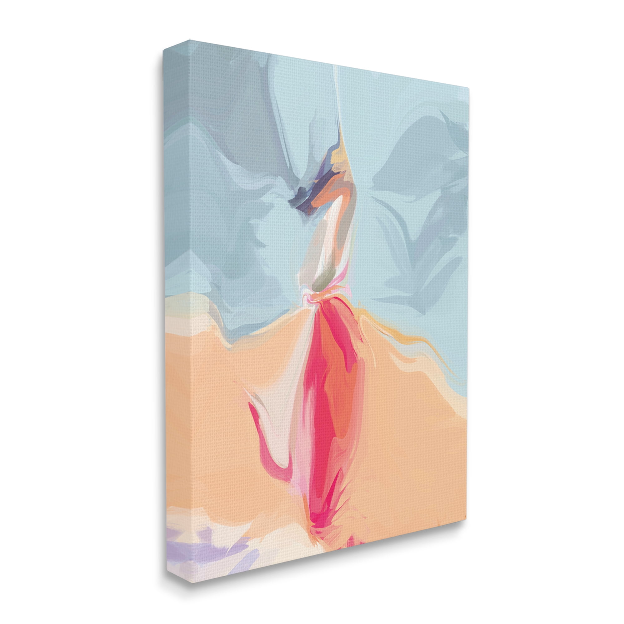 Large Abstract Canvas Wall Art in Pink, Blue, and Orange