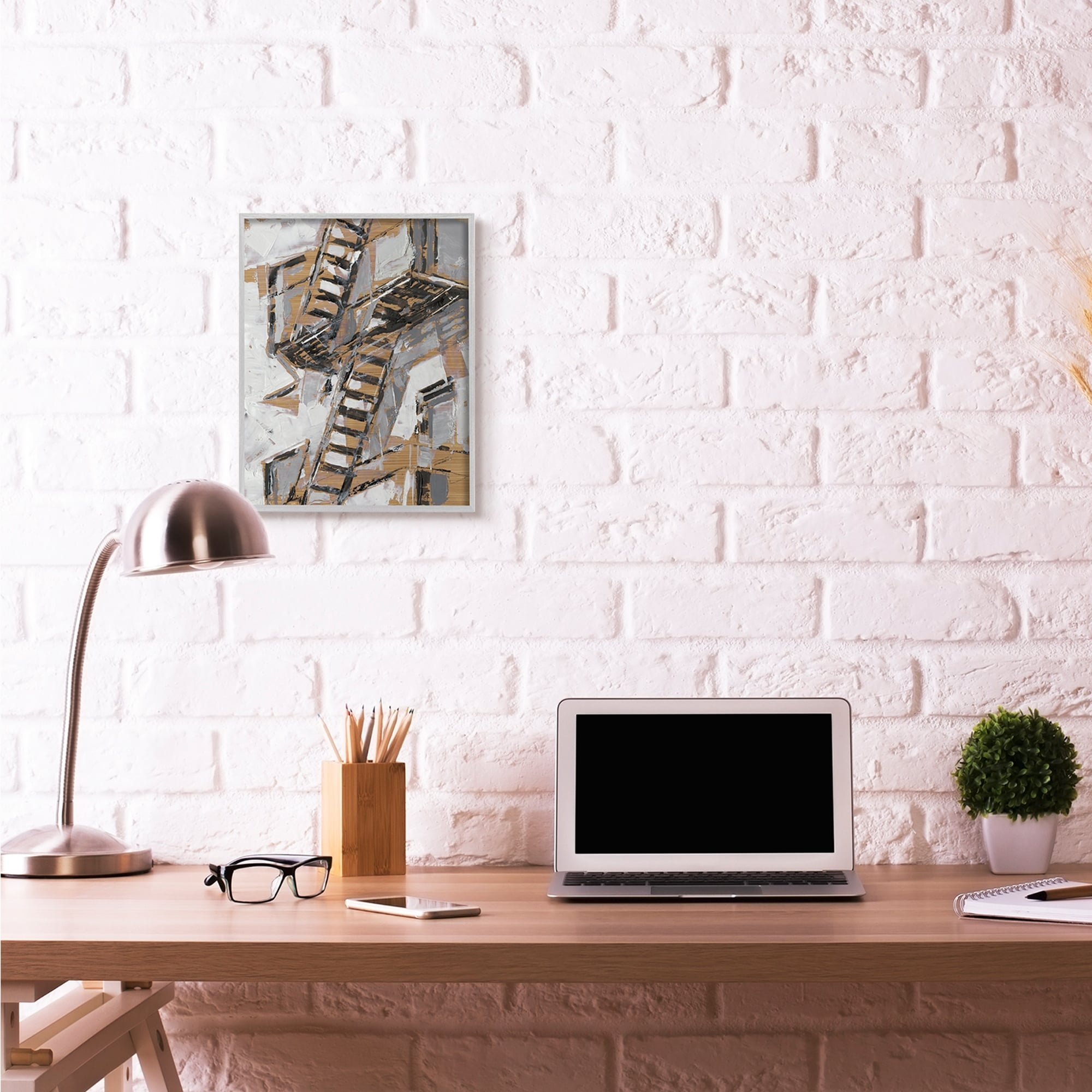 Gray Framed Motivational Abstract Canvas Print for Kids