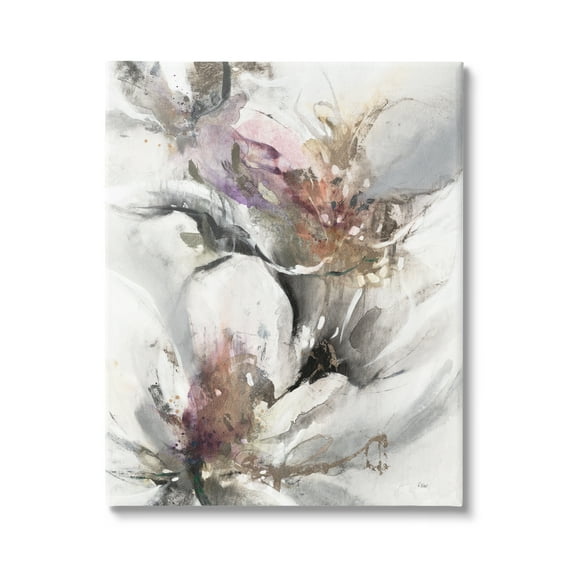 Stupell Industries Abstract Floral Blossoms White Petals Nature Design Painting Gallery Wrapped Canvas Print Wall Art, Design by K. Nari