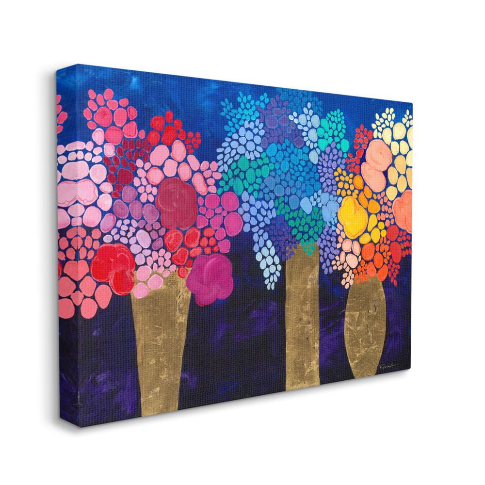 Stupell Industries Abstract Floral Bouquets Playful Multi-color Flowers Canvas Wall Art Design by Third and Wall, 36" x 48"