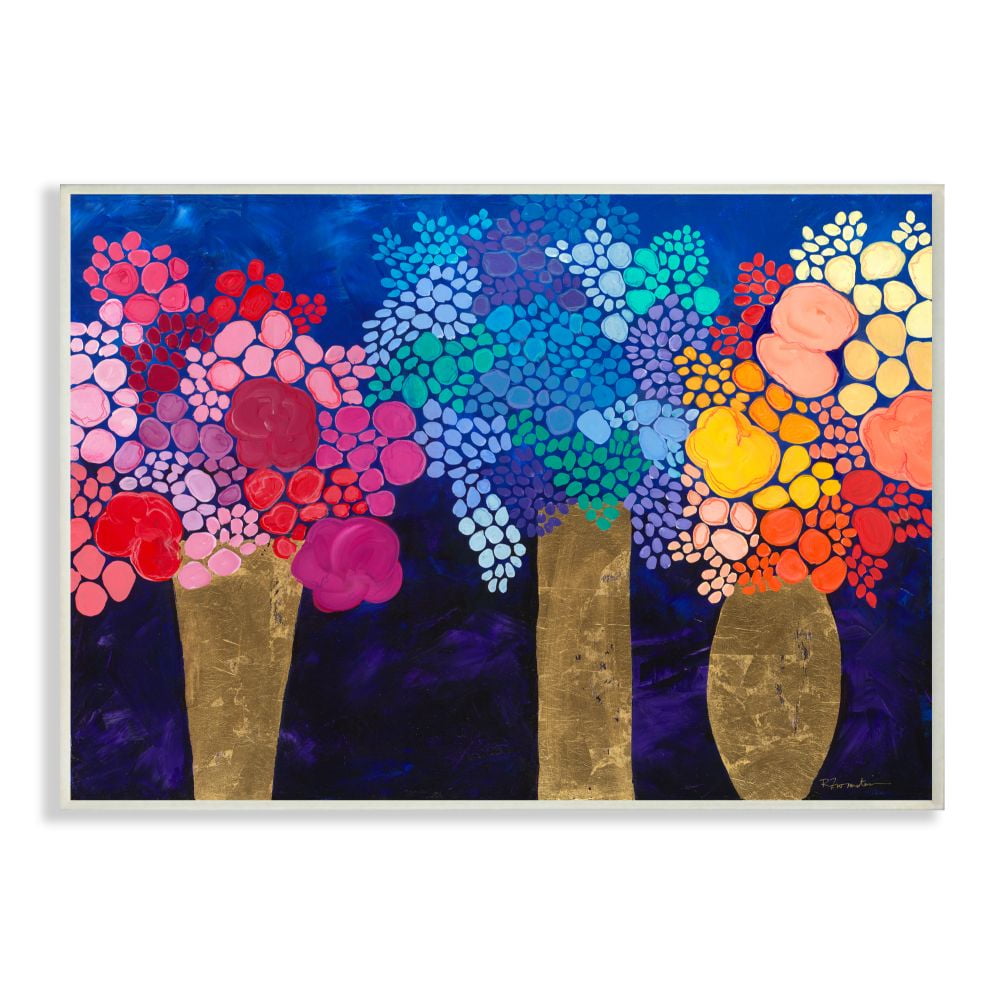 Stupell Industries Abstract Floral Bouquets Playful Multi-color Flowers Wall Plaque Design by Third and Wall