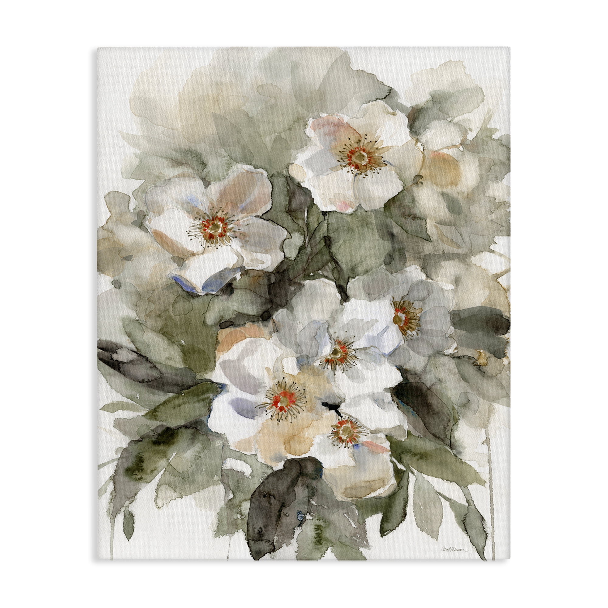 Stupell Industries Abstract Floral Bundle Plants & Flowers Painting Wrapped Canvas Art Print Wall Art, 16 x 20