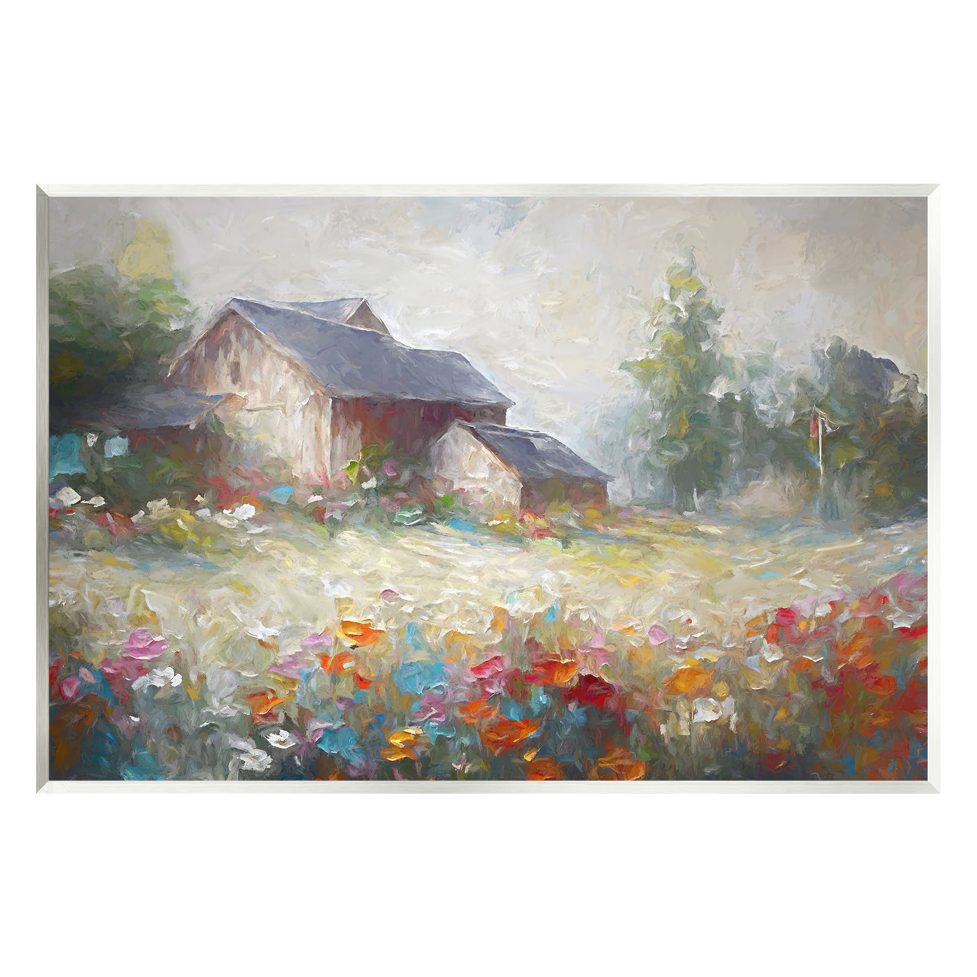 Stupell Industries Abstract Floral Countryside Landscape Painting Unframed Art Print Wall Art, 15 x 10