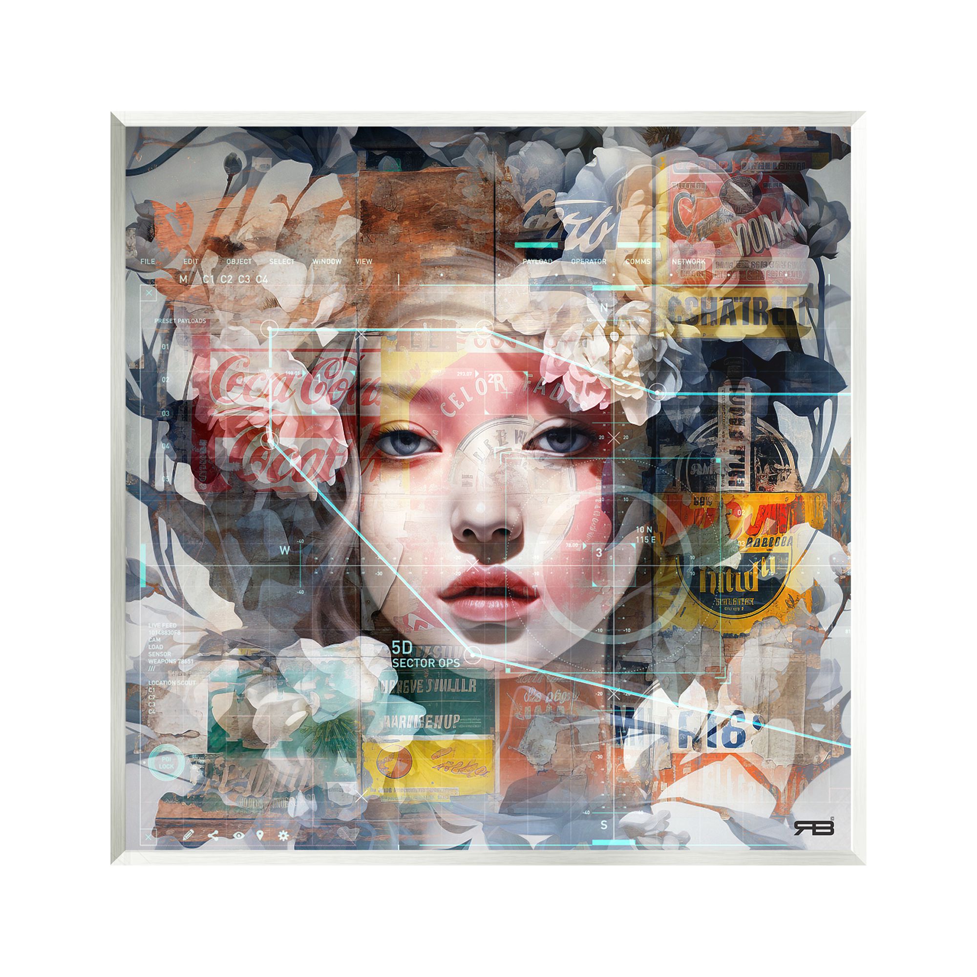 Stupell Industries Abstract Floral Girl Collage Abstract Painting Unframed Art Print Wall Art, 12 x 12