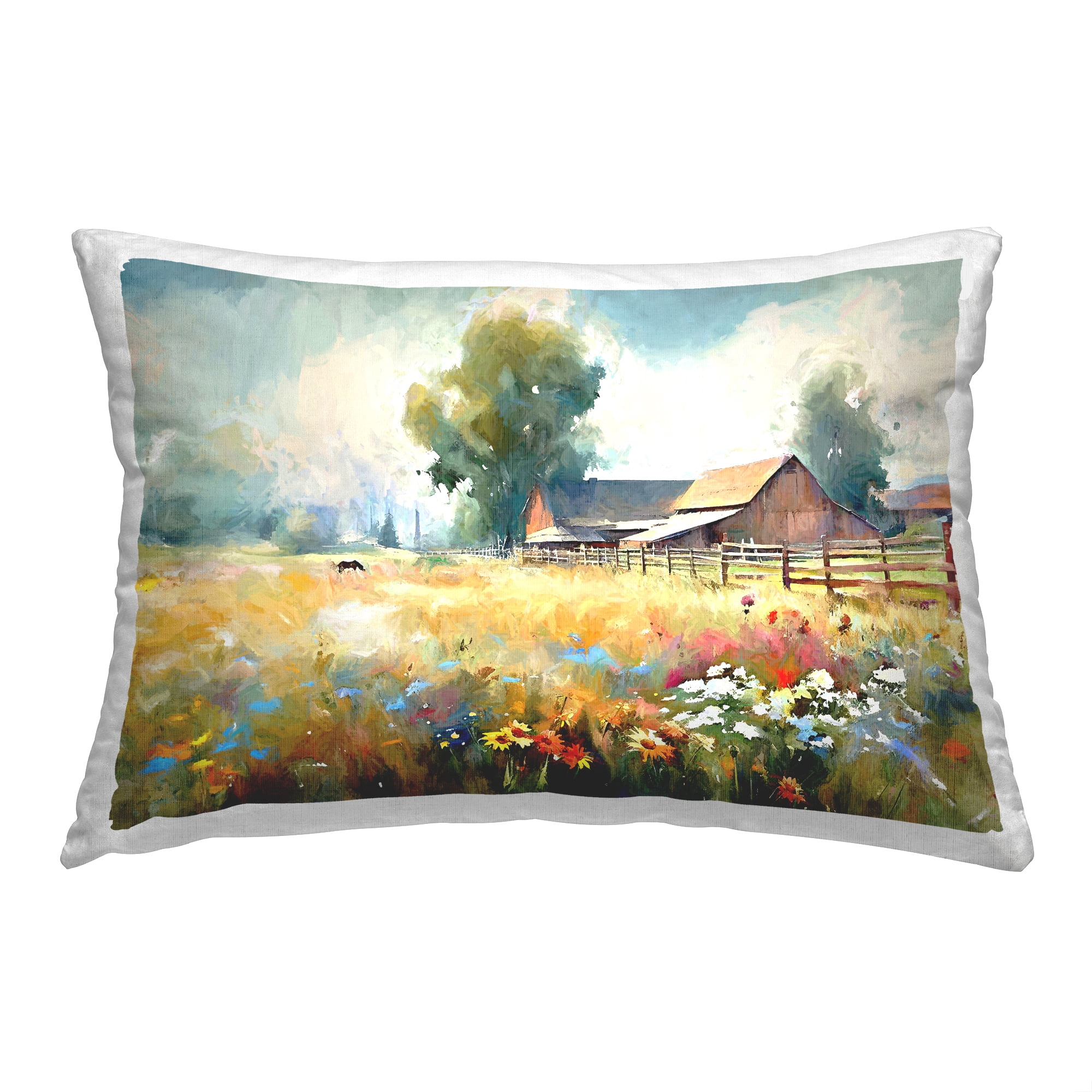 Stupell Industries Abstract Floral Pasture Decorative Printed Throw Pillow, 14 x 20