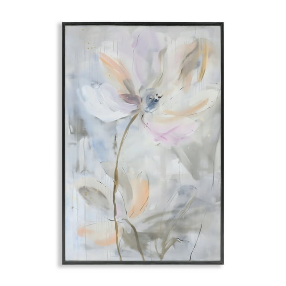 Stupell Industries Abstract Floral Splashes Abstract Painting Black Framed Art Print Wall Art, 12 x 18
