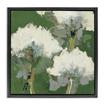 Stupell Industries Abstract Flower Buds Plants & Flowers Painting Black Floater Framed Canvas Art Print Wall Art, 18 x 18