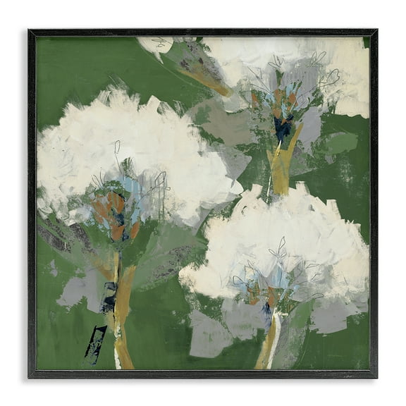 Stupell Industries Abstract Flower Buds Plants & Flowers Painting Black Framed Art Print Wall Art, 12 x 12
