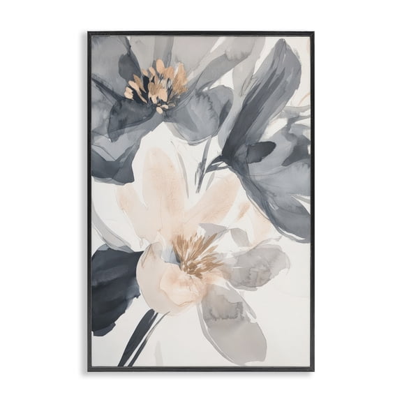 Stupell Industries Abstract Flower Frequencies Black Framed Giclee Art design by Andrea Haase, 18 x 12