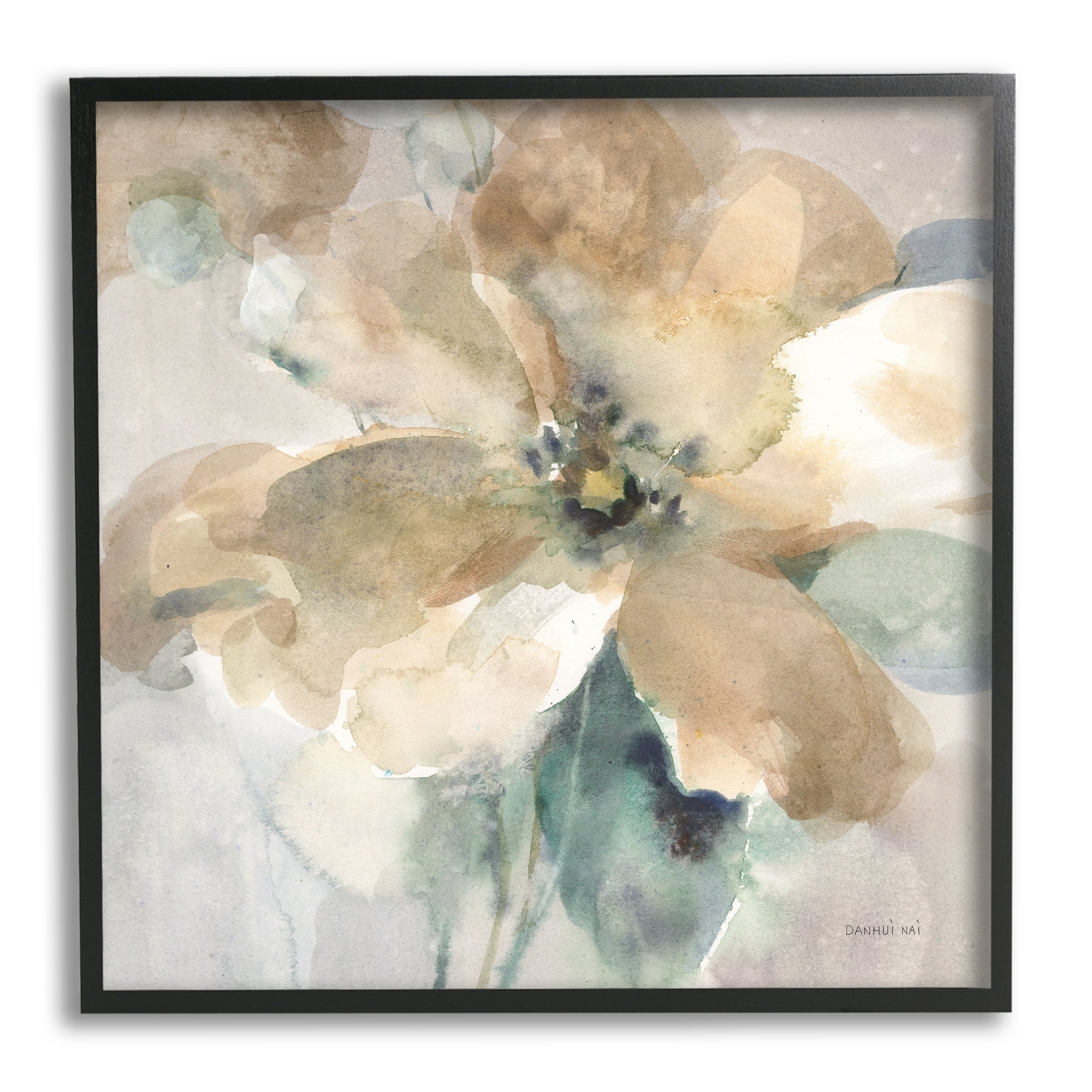 Stupell Industries Abstract Flower Petals Botanical & Floral Painting Black Framed Art Print Wall Art, 24 x 24