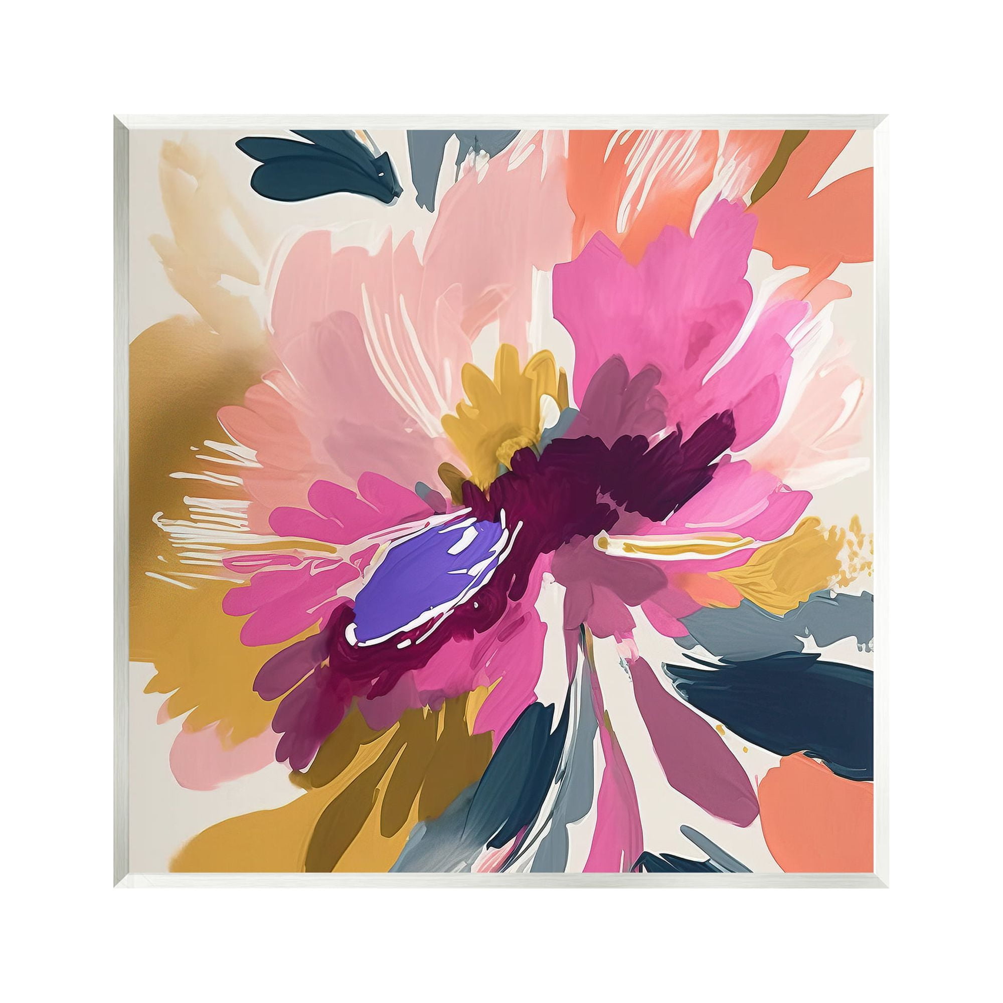 12" x 12" Multicolor Abstract Flower Petals Framed Art Print