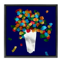 Stupell Industries Abstract Flower Vase Botanical & Floral Painting Black Floater Framed Canvas Art Print Wall Art, 18 x 18