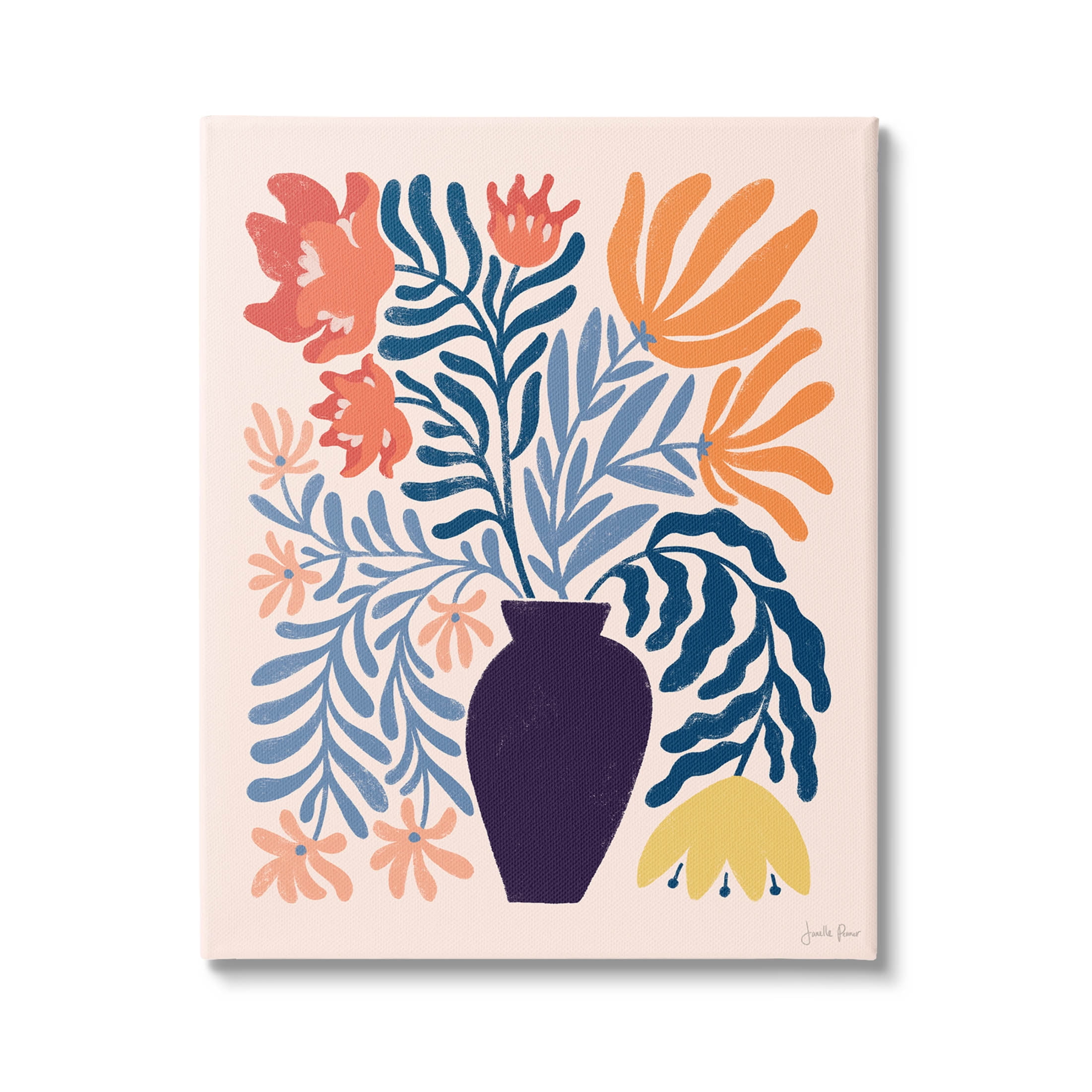 Stupell Industries Abstract Flower Vase Modern Silhouettes Graphic Art Gallery Wrapped Canvas Print Wall Art, Design by Janelle Penner