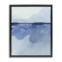 Stupell Industries Abstract Fluid Landscape Abstract Painting Black Floater Framed Canvas Art Print Wall Art, 17 x 21