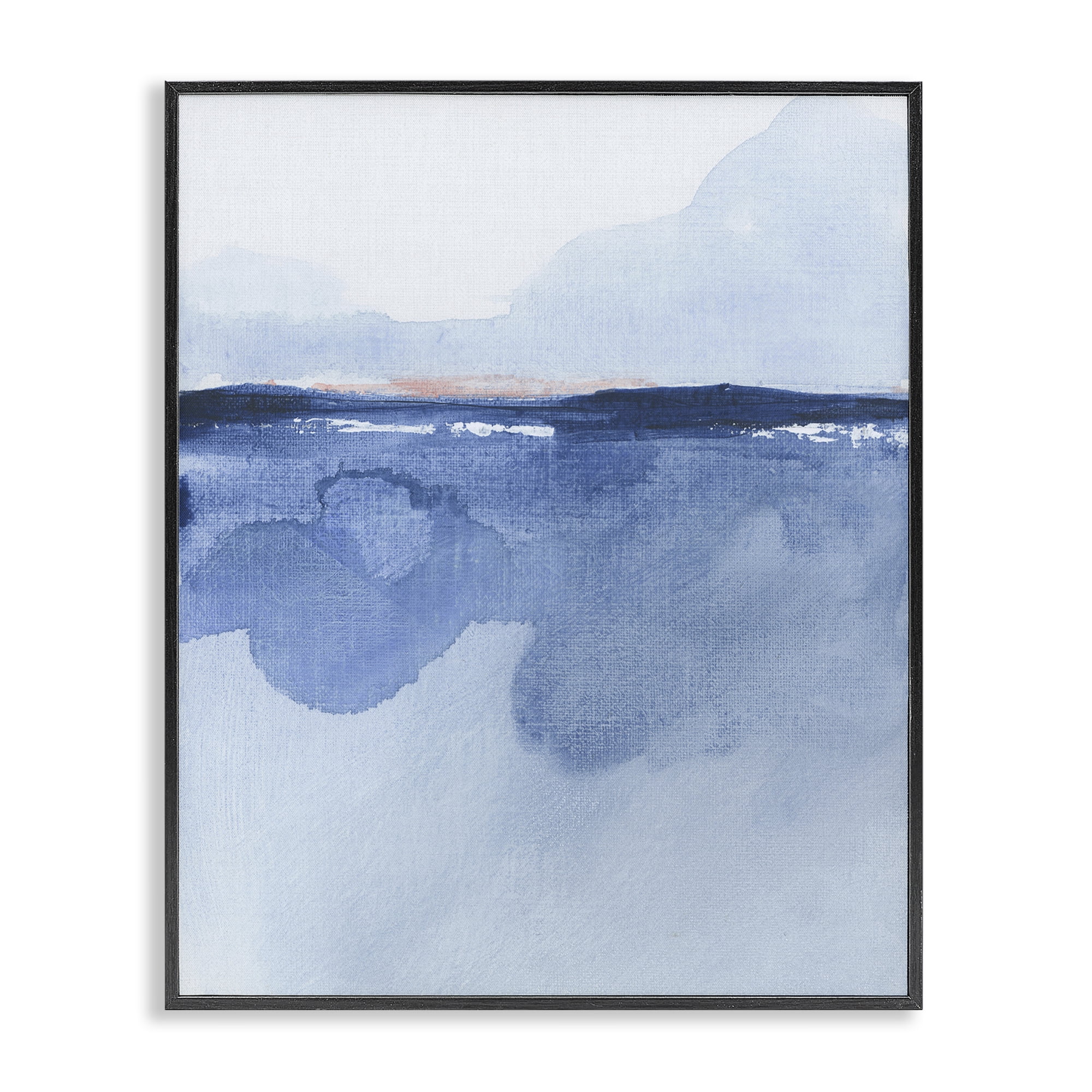 Stupell Industries Abstract Fluid Landscape Abstract Painting Black Framed Art Print Wall Art, 16 x 20