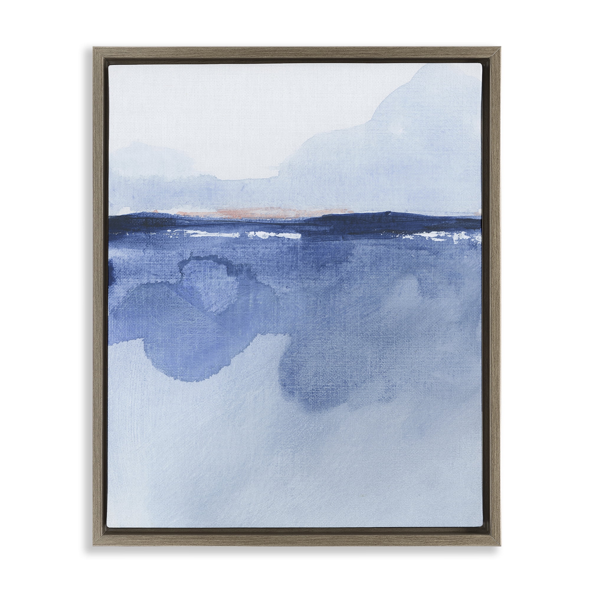 Stupell Industries Abstract Fluid Landscape Abstract Painting Brown Floater Framed Canvas Art Print Wall Art, 17 x 21