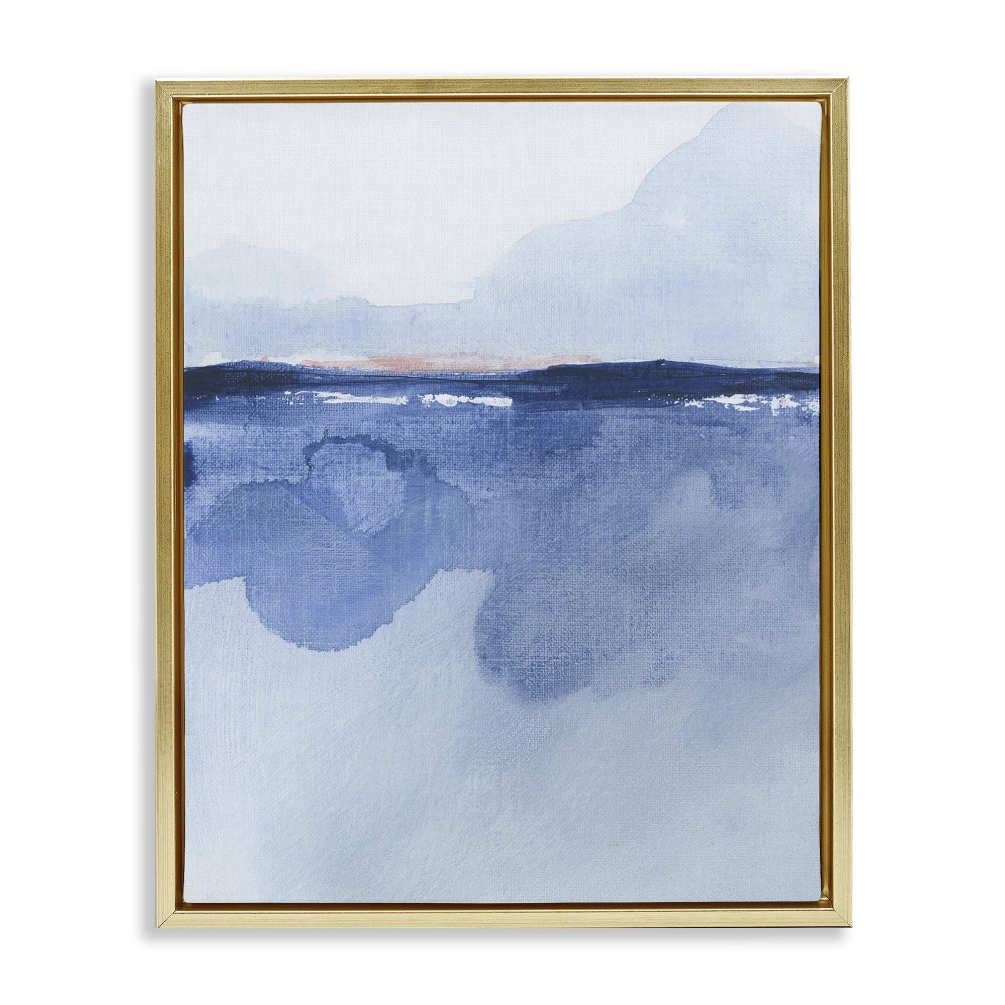 Stupell Industries Abstract Fluid Landscape Abstract Painting Gold Floater Framed Canvas Art Print Wall Art, 17 x 21