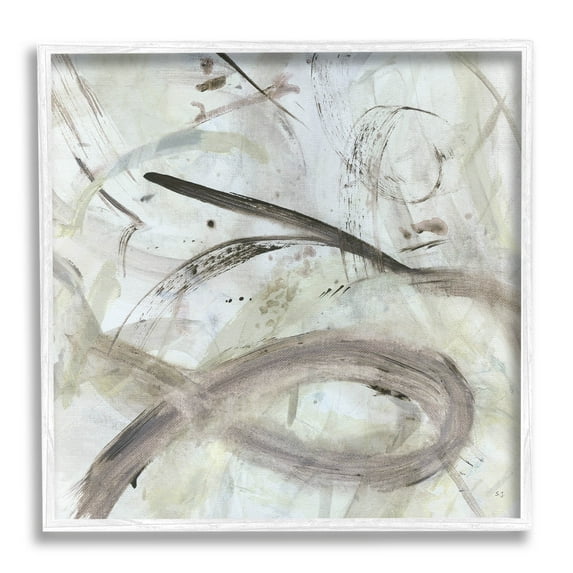 Stupell Industries Abstract Fluid Shapes Arrangement Painting White Framed Art Print Wall Art, Design by Susan Jill