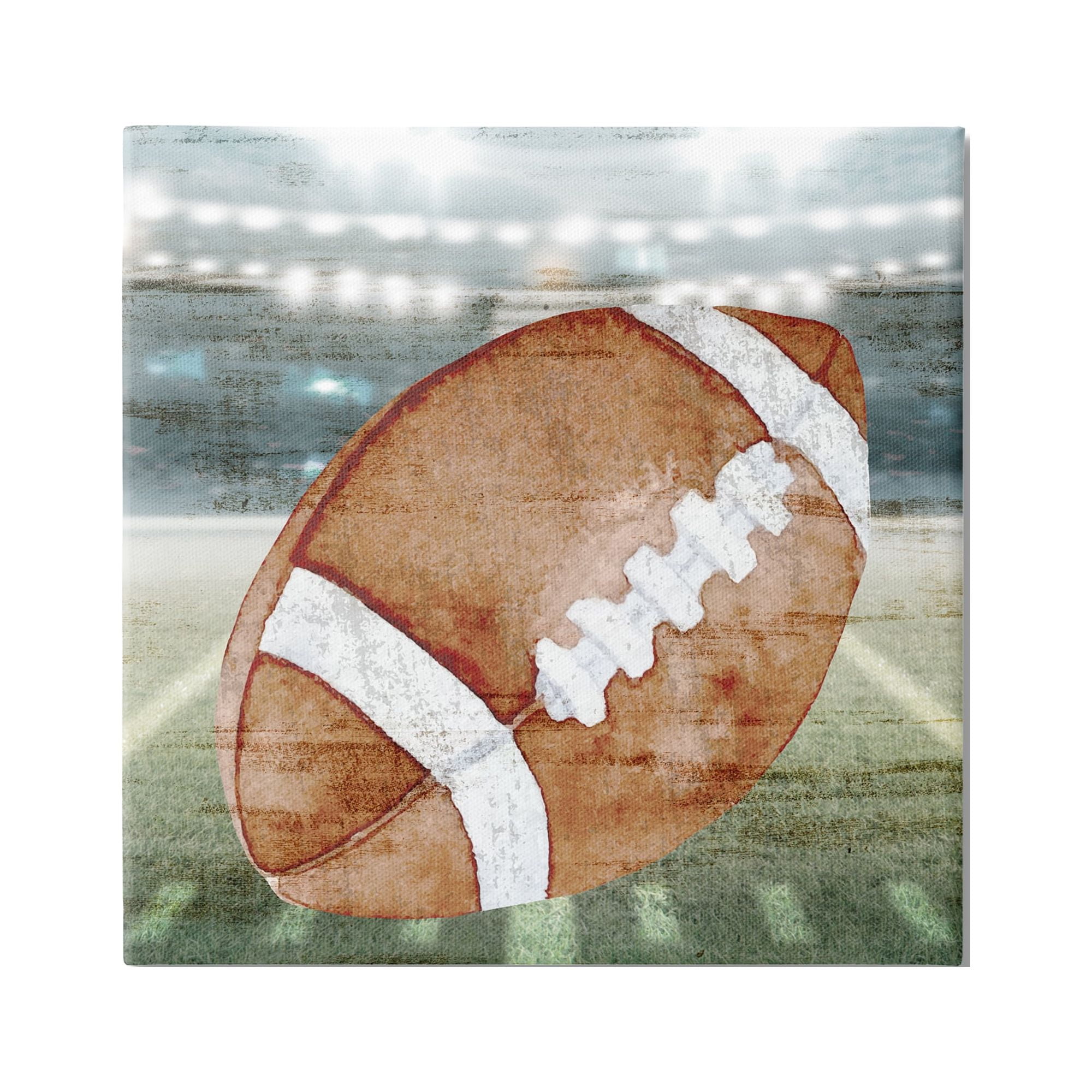 Stupell Industries Abstract Football Field Abstract Painting Gallery Wrapped Canvas Art Print Wall Art, 36 x 36