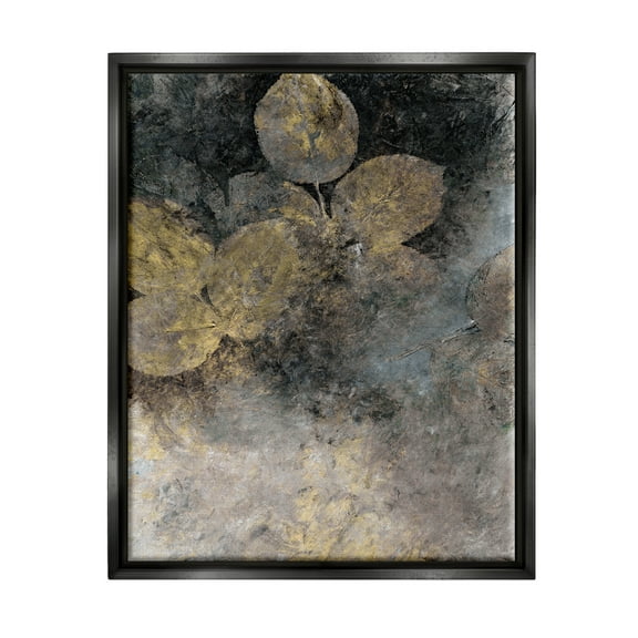 Stupell Industries Abstract Forest Leaves Abstract Painting Black Floater Framed Canvas Art Print Wall Art, 17 x 21