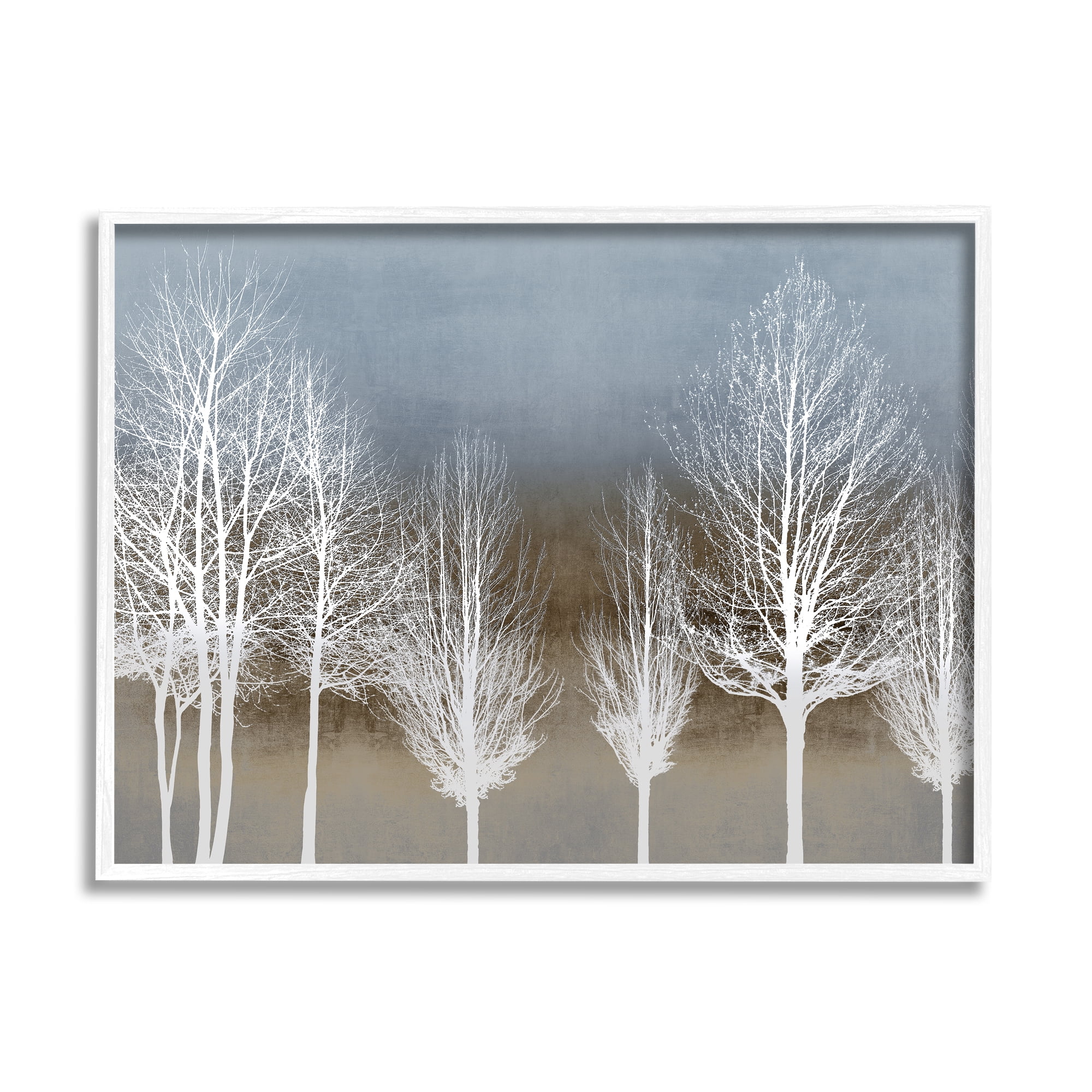 Stupell Industries Abstract Forest Line White Bare Tree Silhouettes, 11 x 14, Designed by Kate Bennett