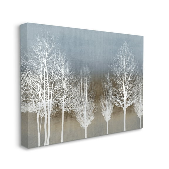 Stupell Industries Abstract Forest Line White Bare Tree Silhouettes, 30 x 40, Designed by Kate Bennett