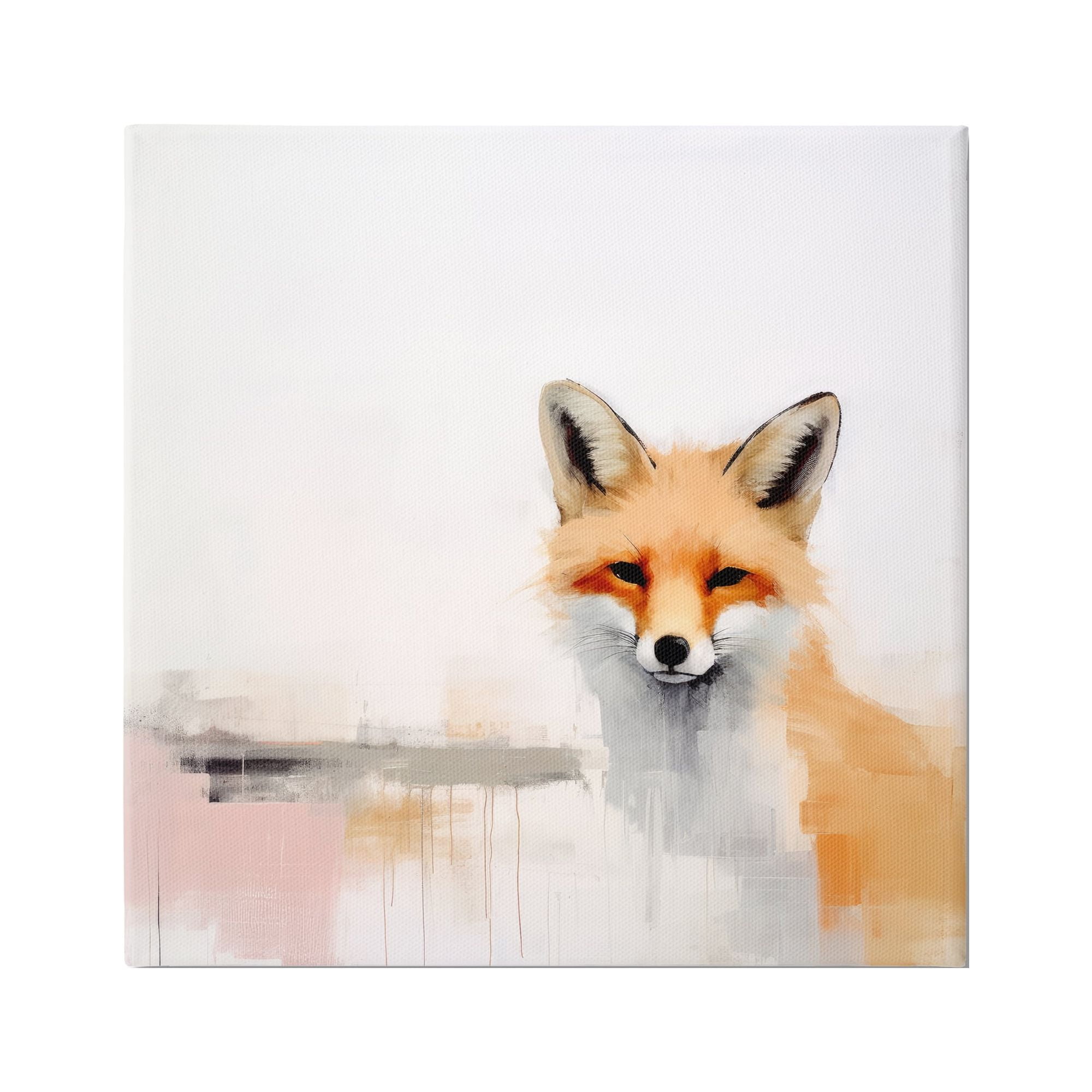 Stupell Industries Abstract Fox Portrait Animals & Insects Painting Gallery Wrapped Canvas Art Print Wall Art, 17 x 17