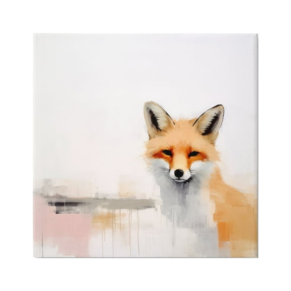 Stupell Industries Abstract Fox Portrait Animals & Insects Painting Gallery Wrapped Canvas Art Print Wall Art, 30 x 30