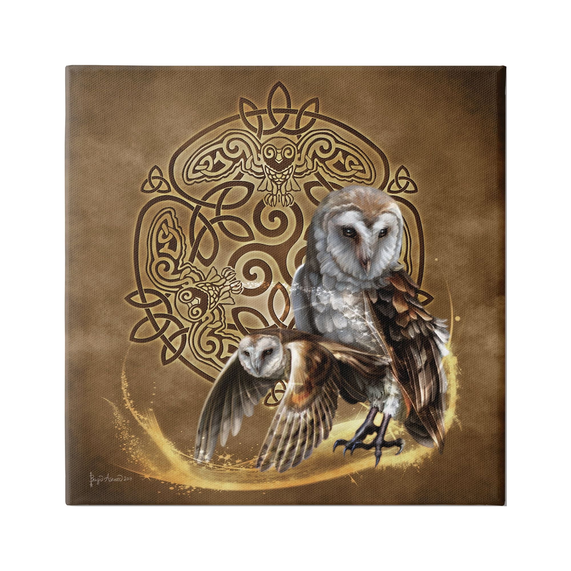 Stupell Industries Abstract Fractal Owls Animals & Insects Painting Gallery Wrapped Canvas Art Print Wall Art, 30 x 30
