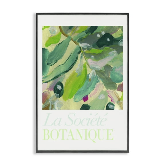 Stupell Industries Abstract French Botanicals Plants & Flowers Painting Black Framed Art Print Wall Art, 12 x 18