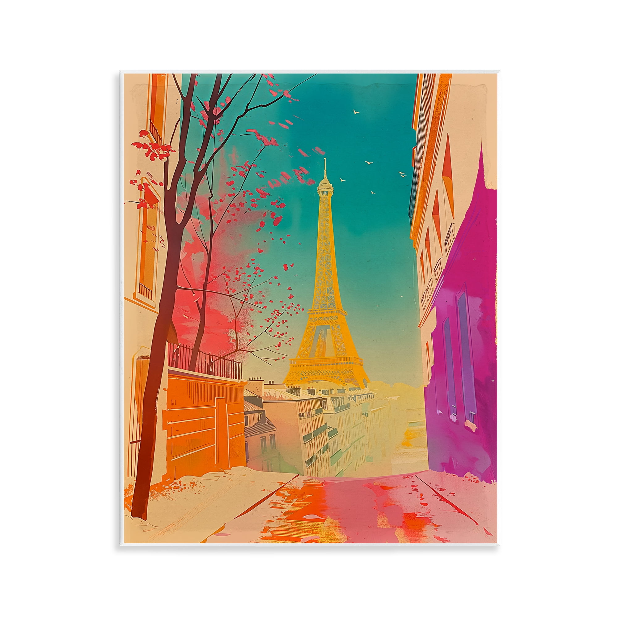 Stupell Industries Abstract French View Town & City Painting Unframed Art Print Wall Art, 11 x 14