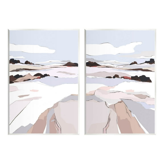 Stupell Industries Abstract Frosty View Landscape Graphic Art Unframed Art Print Wall Art, Set of 2, Design by Nikita Jariwala