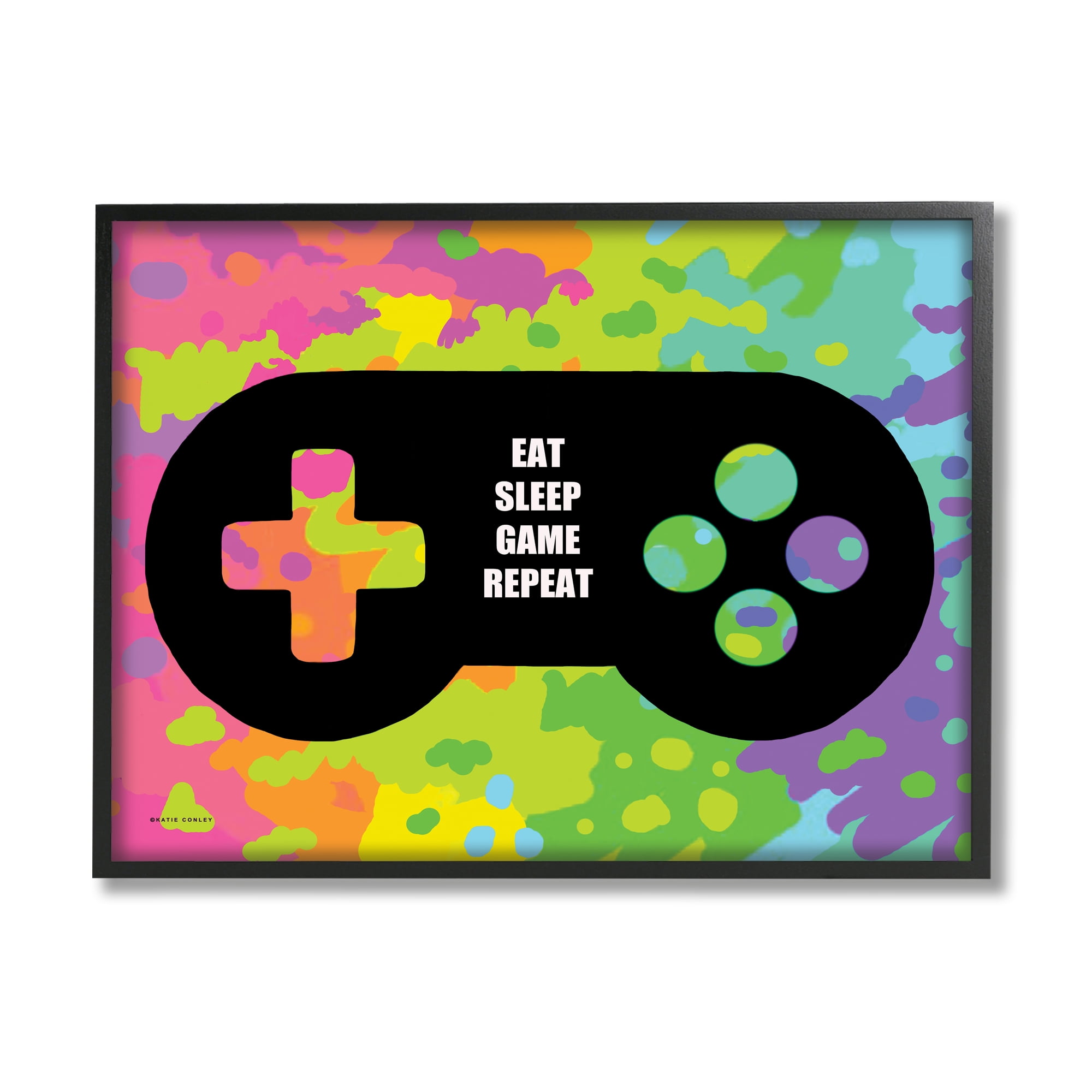 Stupell Industries Abstract Game Phrase Beauty & Fashion Painting Black Framed Art Print Wall Art, 20 x 16